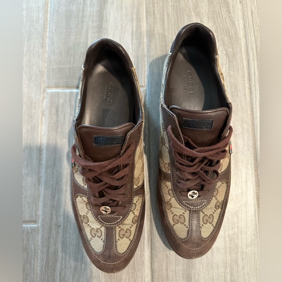 Gucci Brown and Beige Men's Sneakers - Picture 2 of 10